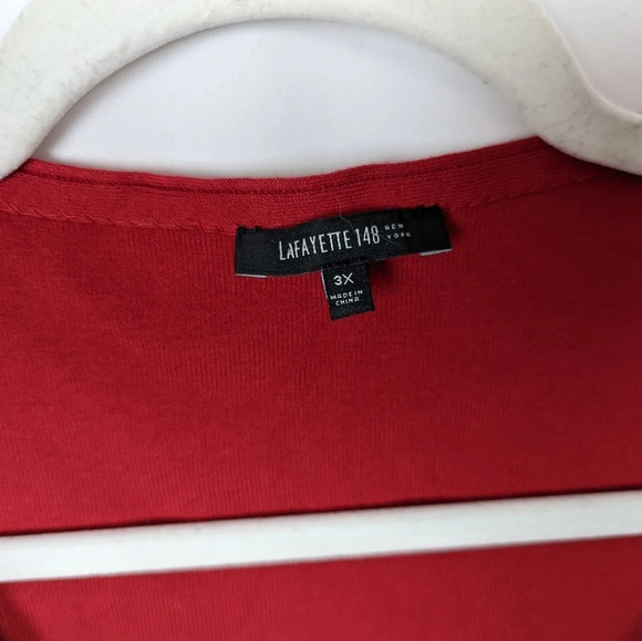 Lafayette 148 NY size. 3X Red Cardigan Button Up Sweater Viscous Knit Top - Picture 4 of 6